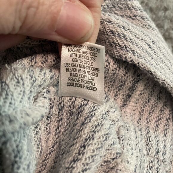 Onyx Moda Womens XL Womens Sweatshirt Top Athleisure Zipper Blue Stripe - Picture 5 of 7